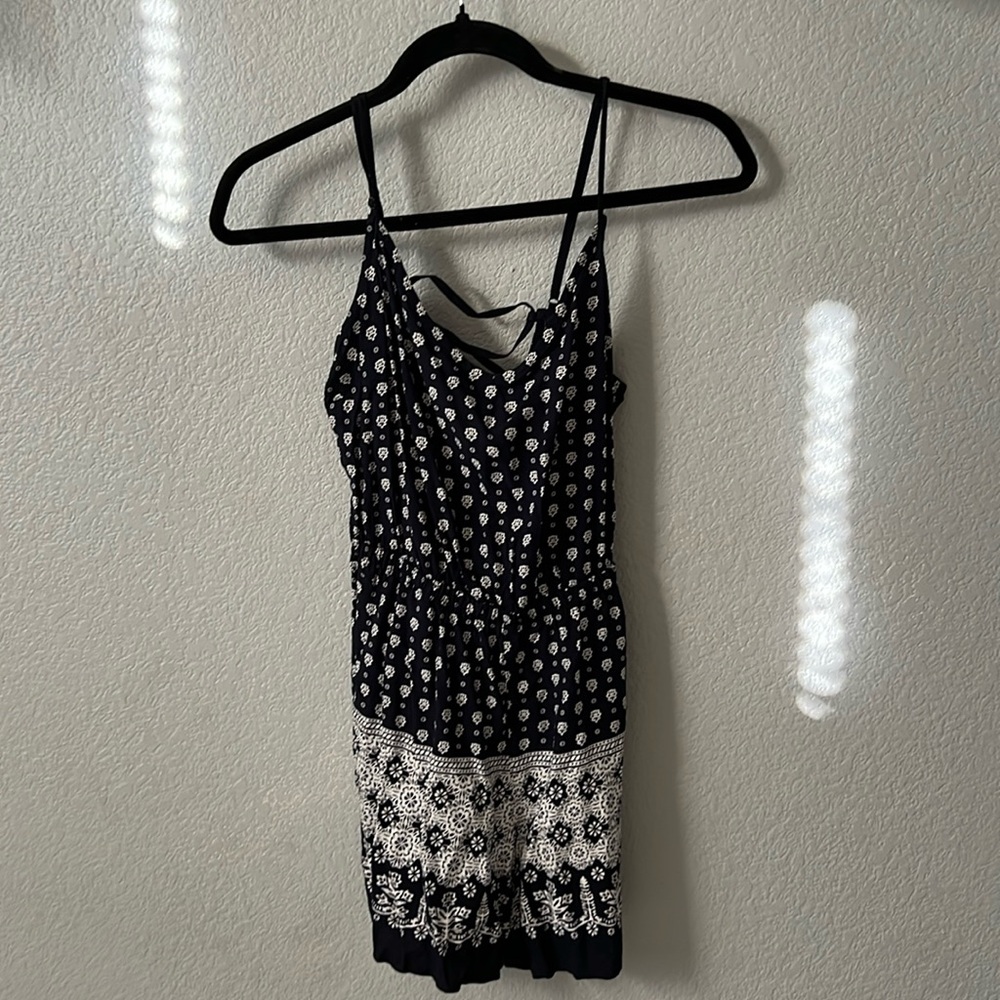Garage, XS, dark blue and white romper.